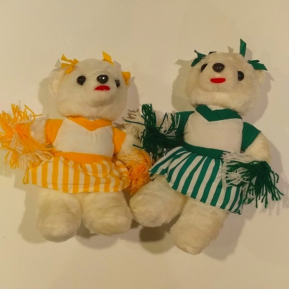 4/$15 🌻 Set of 2 Vintage Cheerleader Teddy Bears
